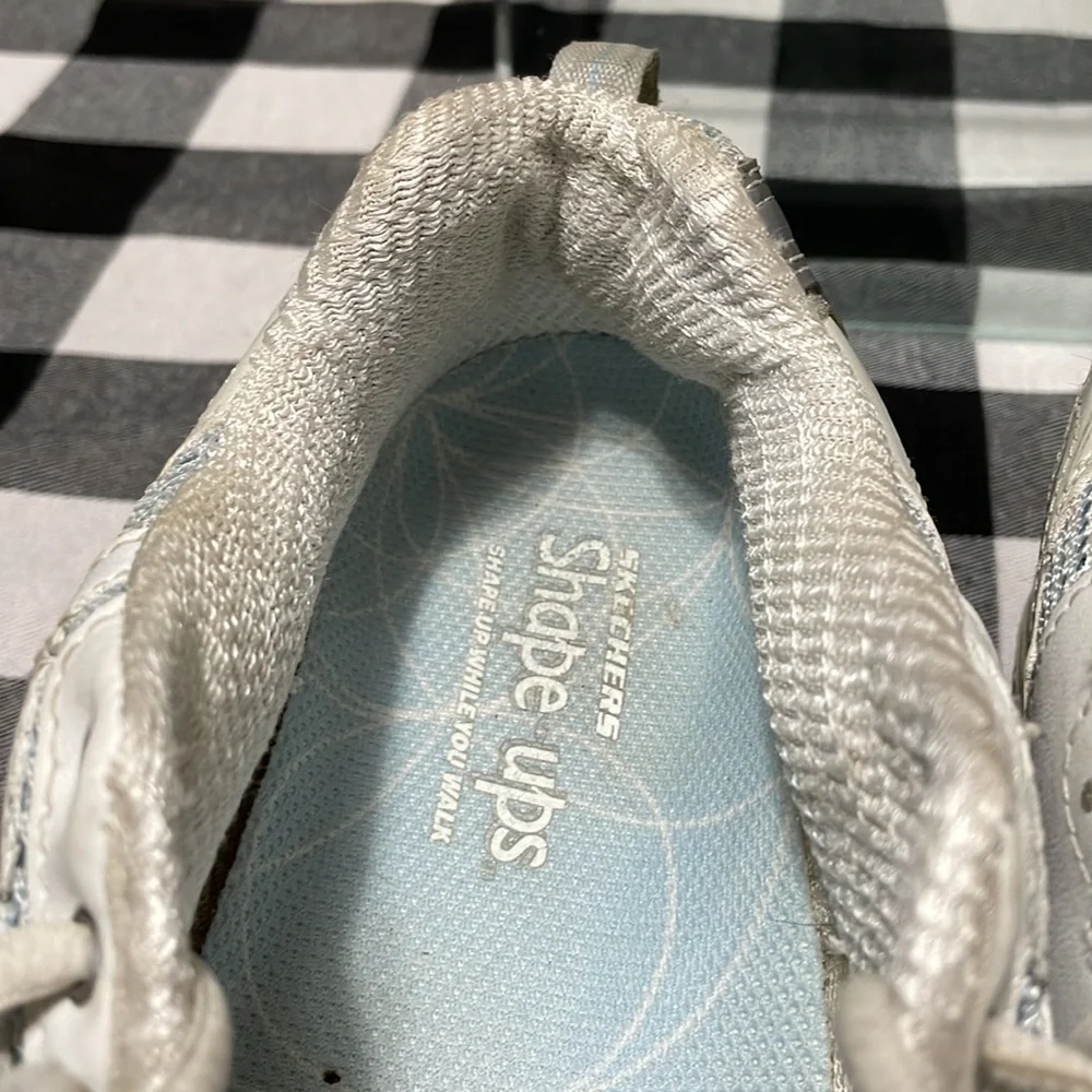 SKECHERS Shape Ups Walking Toning Sneaker Shoes 11803 Blue/White/Silver Size 9.5